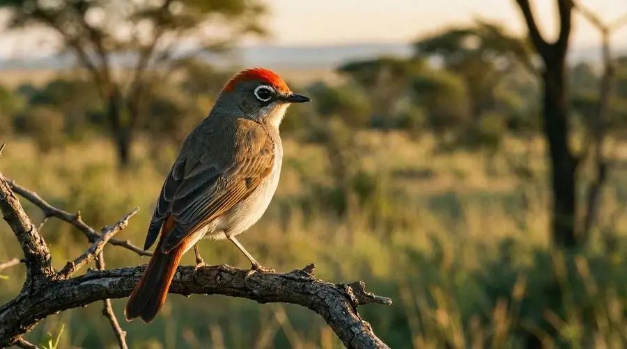 Red-capped Robin-chat