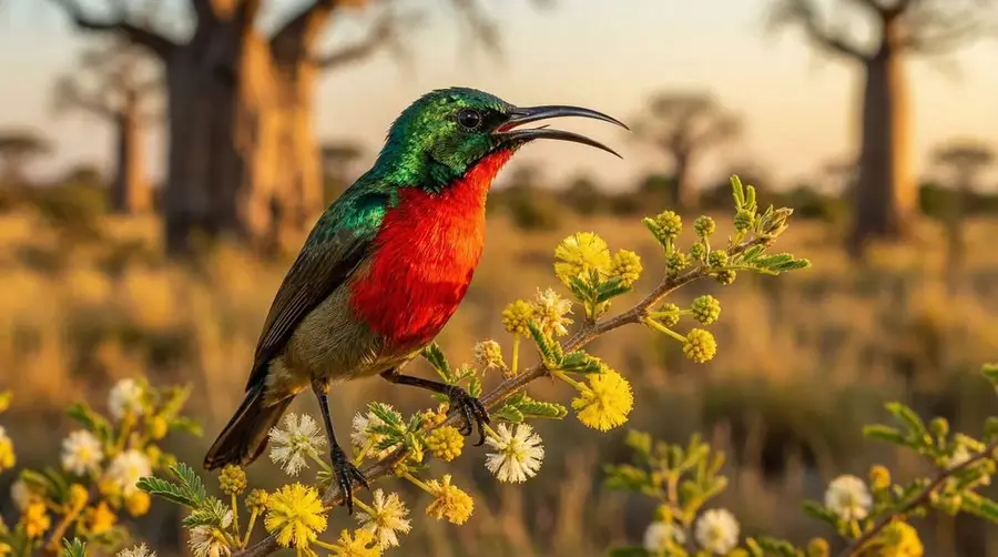 Scarlet-chested Sunbird